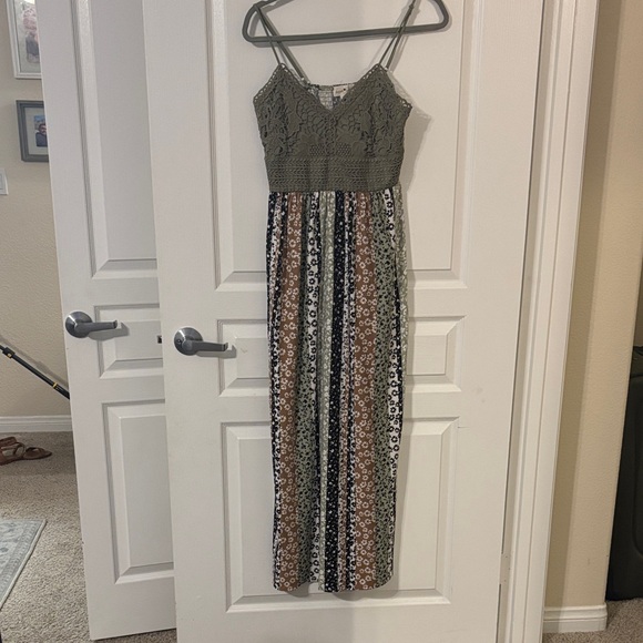 Derek Heart Olive and Multicolor Lace Maxi Dress - Picture 1 of 2